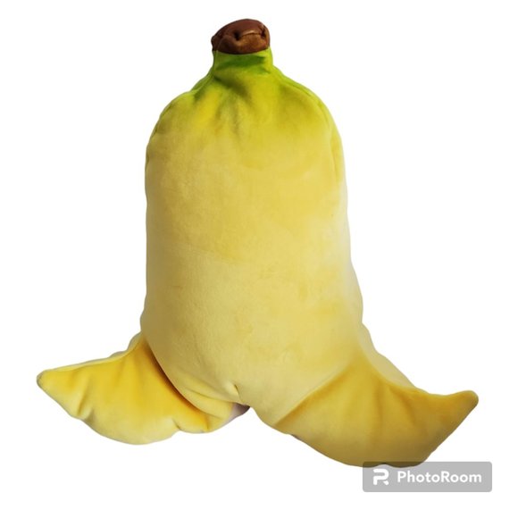 Club Mocchi Banana Peel Super Mario Kart Plush Yellow Nintendo Tomy 15” Large - Picture 4 of 7